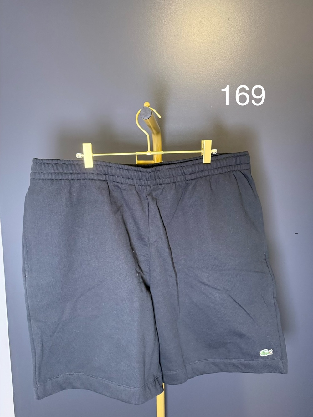 Lacoste Black Cotton Elastic Waist Shorts